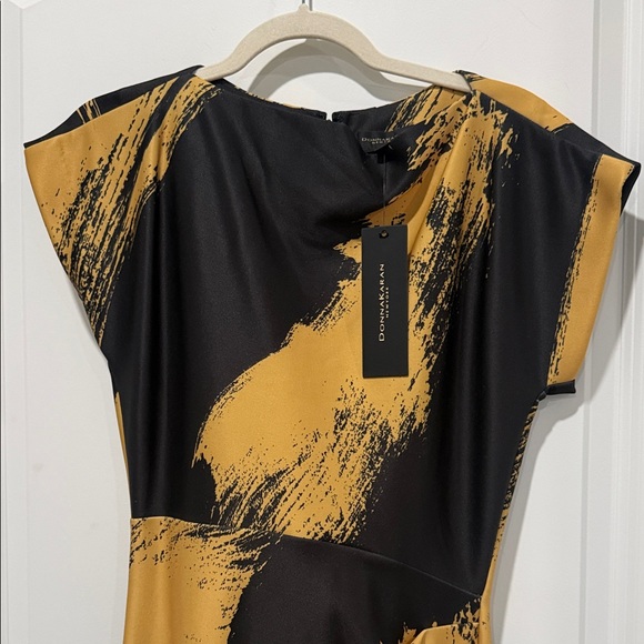 Donna Karan Black and Gold Midi Dress - Picture 2 of 7